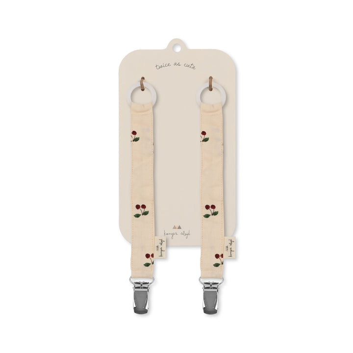 [Konges slojd] 2er-Pack Schnullerband – Kirsche
