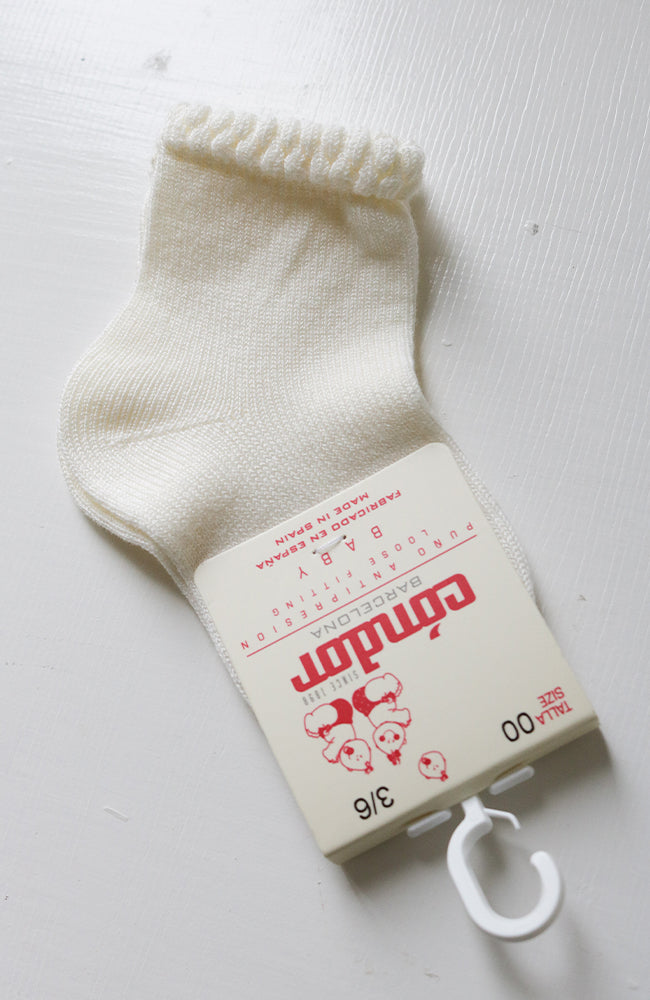 [Condor] Short Socks With Patterned Cuff [202 Cream]