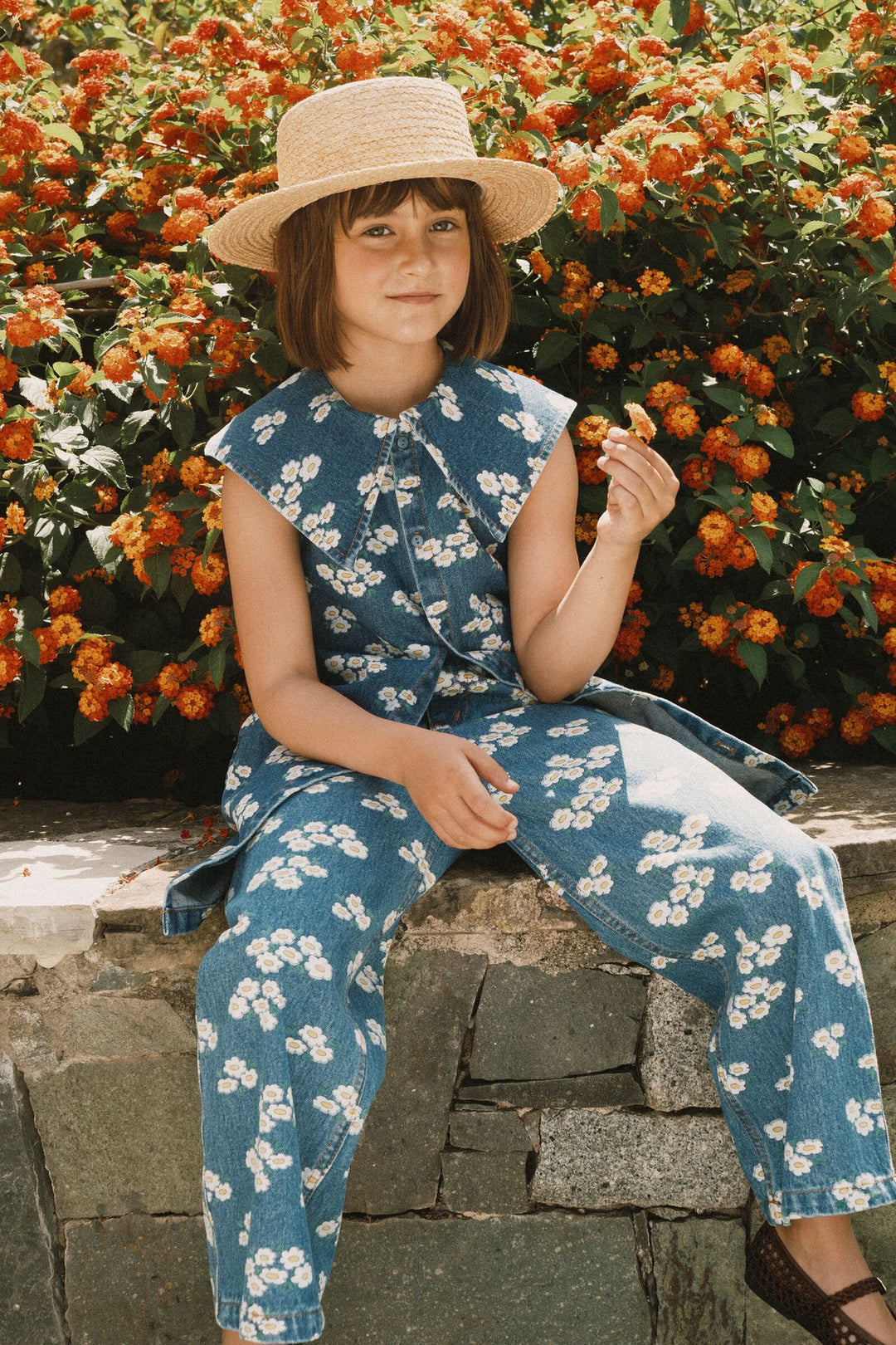 [TINYCOTTONS] Blossoms Denim Jeans - Medium Wash Denim