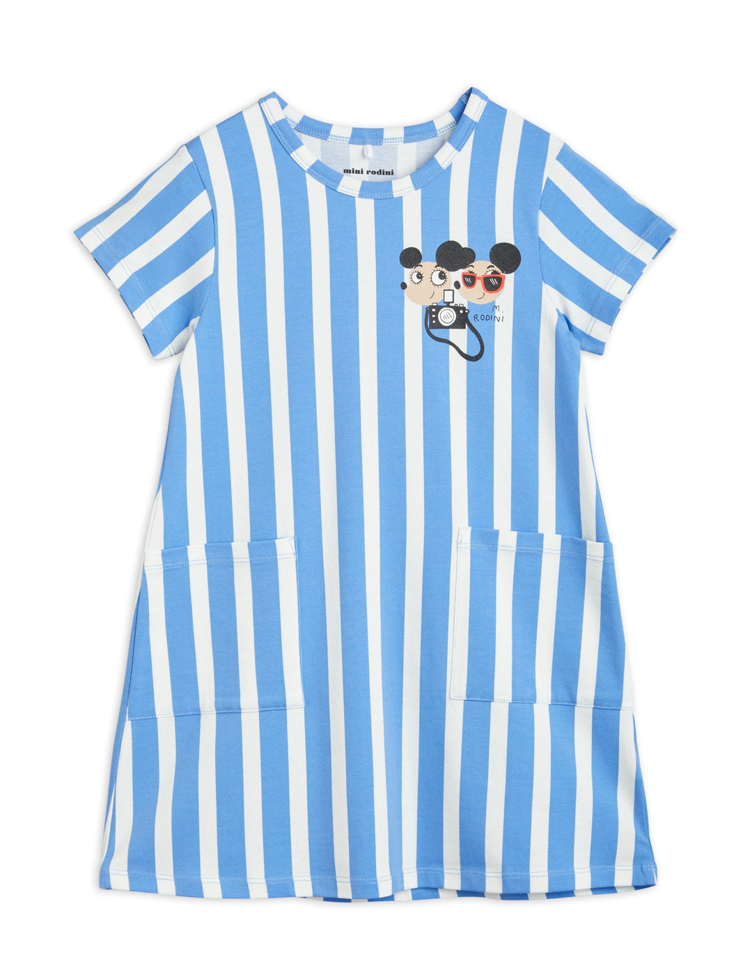Mini Rodini – Ritzratz – Gestreiftes AOP-Kurzarmkleid - Blau 
