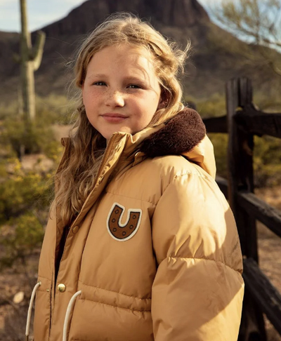 Steppjacke mit Hufeisenmuster Beige 