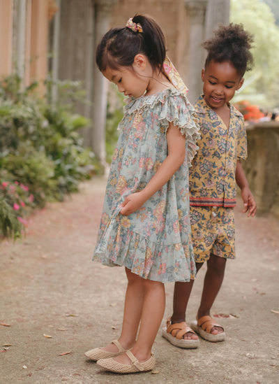 Natiya Kleid - Wasser-Jodhpur-Blume