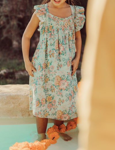 Mystralia Kleid - Wasser Jodhpur Blume